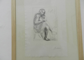 Art lesson at the exhibition of Picasso's etchings