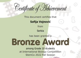 Certificate-Sofija-Vojnović
